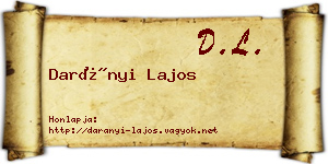 Darányi Lajos névjegykártya