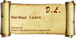 Darányi Lajos névjegykártya